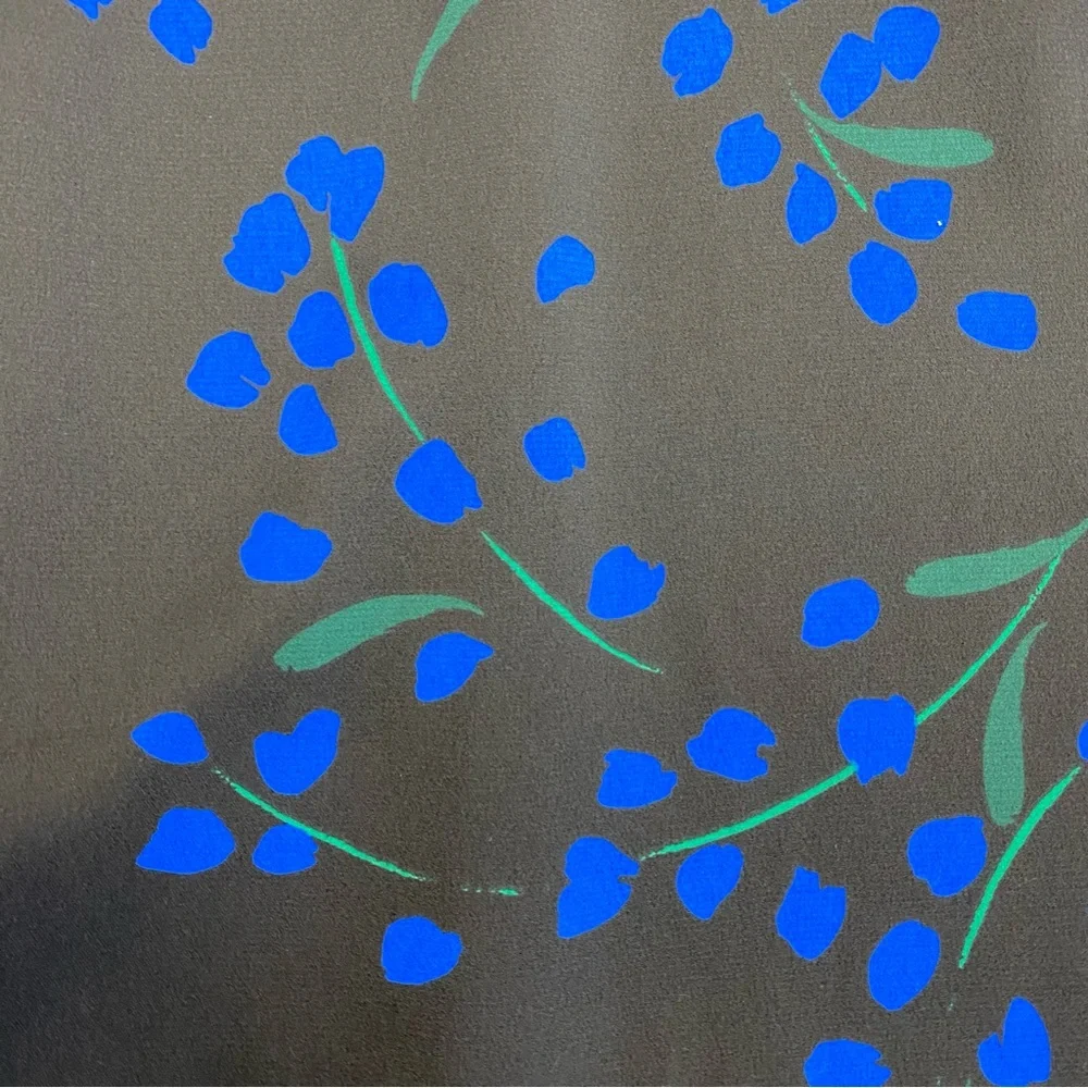 NEW Kate Spade Seabreeze Floral Ruffle Blouse Top Long Sleeve Black Blue - Picture 11 of 13